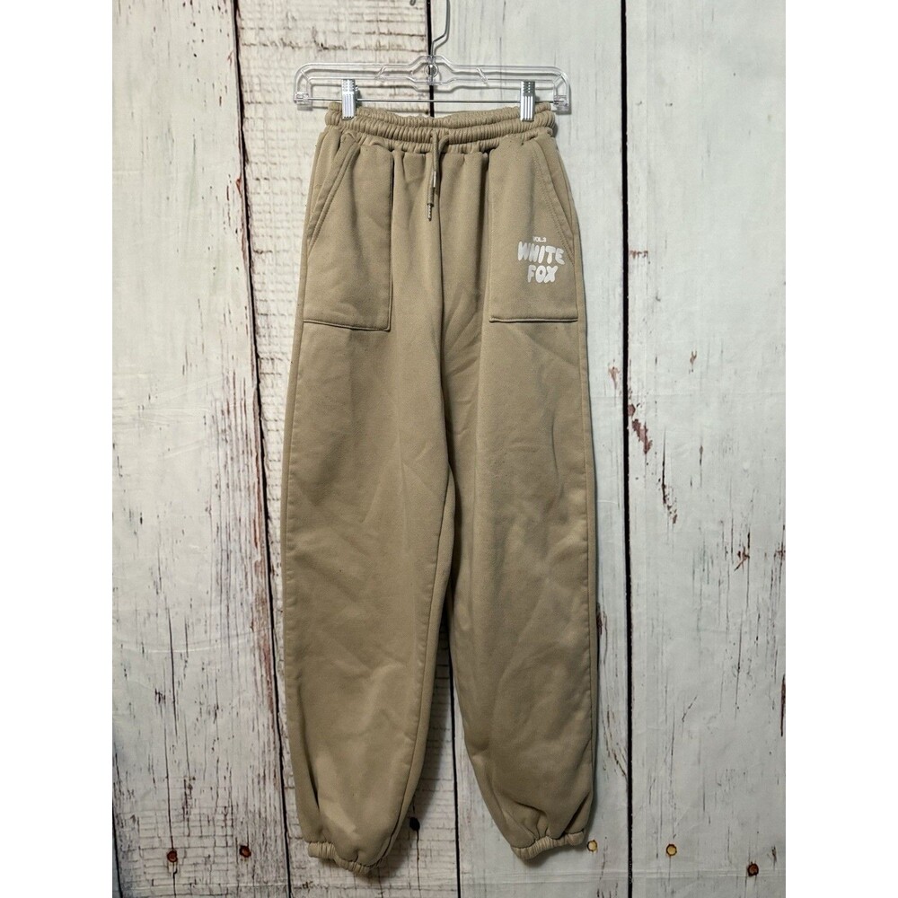 White Fox Offstage Sweatpants Vol. 3 Drawstring Relaxed Joggers Beige Size Small